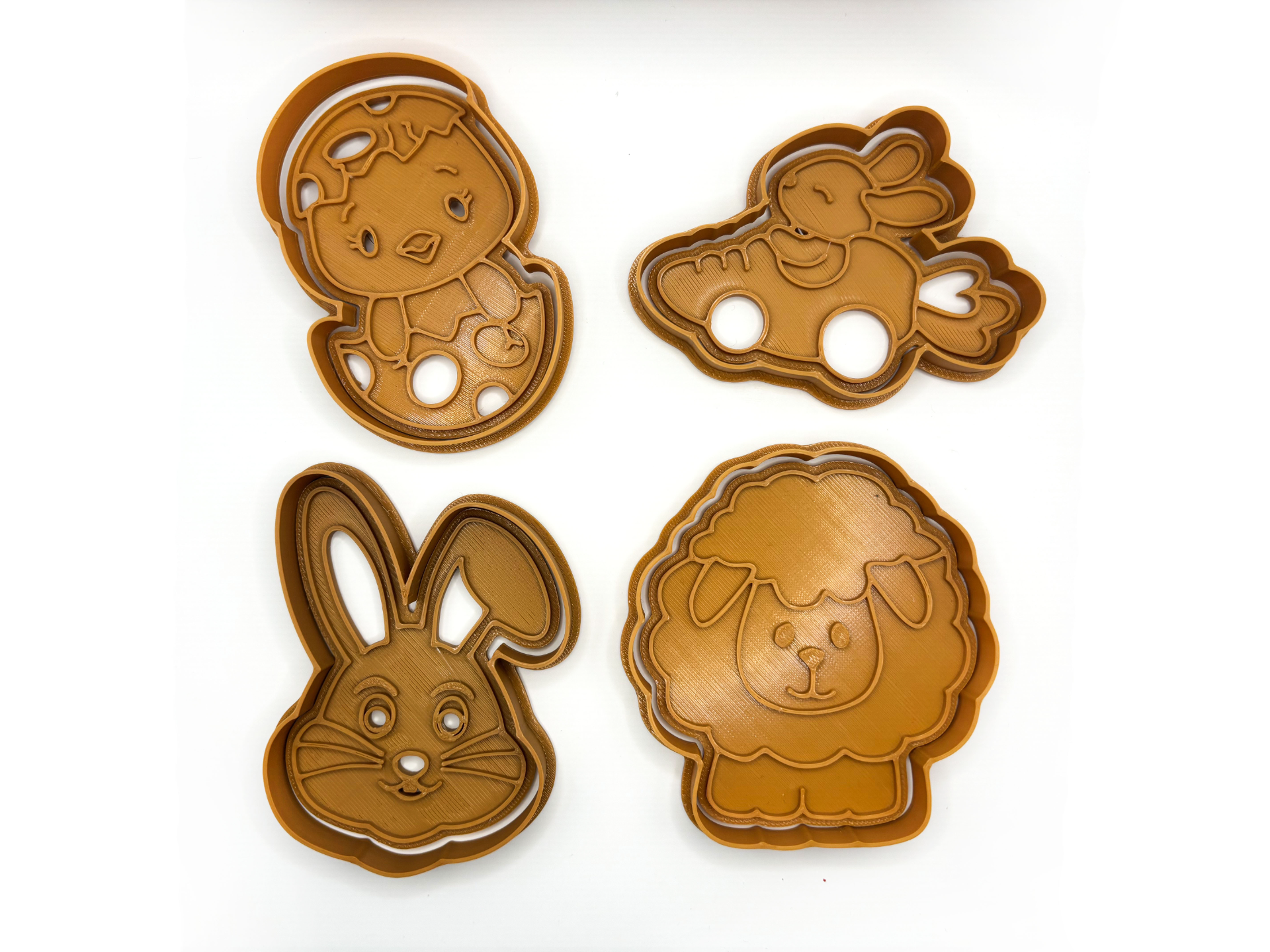 easter cookie cutter 2 by samactivity toys & games happyeaster cookiecutter cookiecuter egg bunny car rabbit chick sheep 3D print model - Mito3D