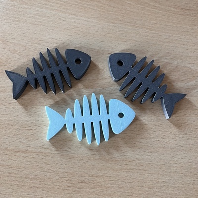 poisson squelette scheletro pesce by lauraa domestico arredamento decorazione oceano portachiavi mare maniglia home decor decorazioni per casa porte clefs mer portecolo tovagliette plage 3d print model - Mito3D