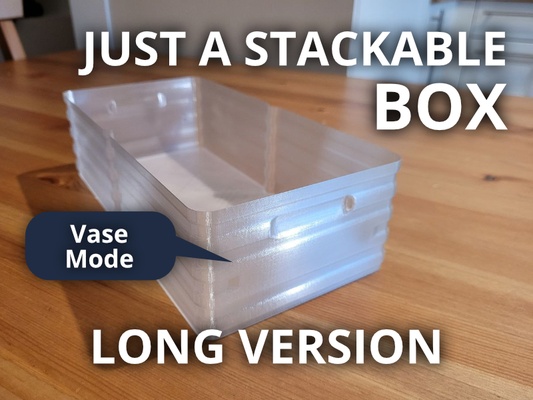 a stackable box vase mode - long version remixed by finniminni tools organizers organizer container storage storagebox 3d print model - Mito3D