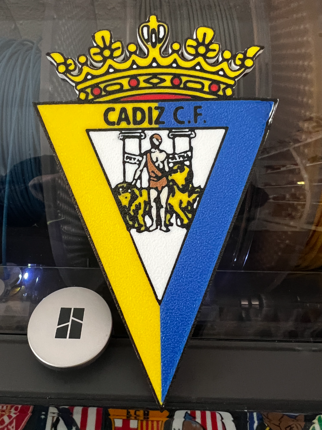 cádiz cf escudo fútbol proteger by culebra arte modelos club futbol liga liga 3D print model - Mito3D