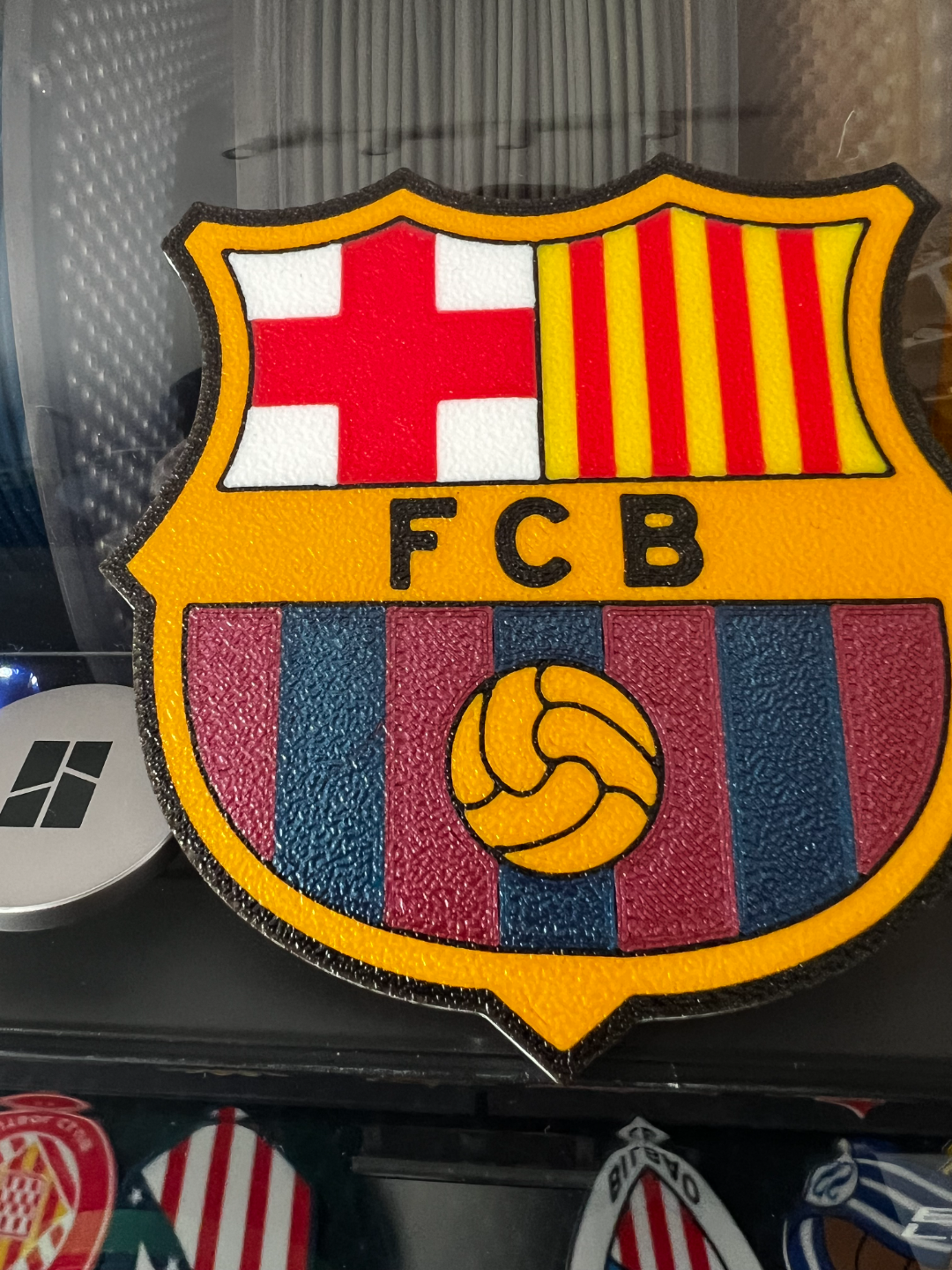 fc barcelona escudo fußball schild by schlange kunst modelle futbol verein liga laliga 3D print model - Mito3D