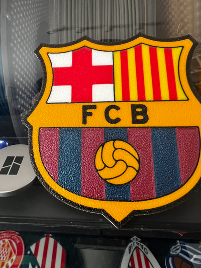 fc barcelona escudo futebol by cobra arte modelos futbol clube liga laliga 3d print model - Mito3D