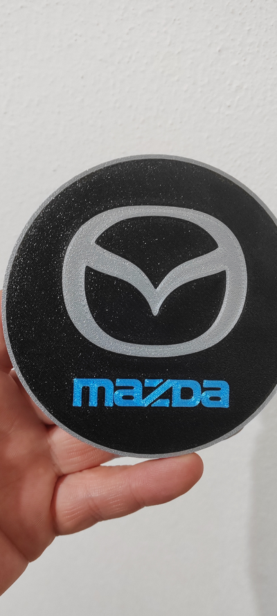 mazda coaster by prokyno household decor auto drink logo 3d print model - Mito3D