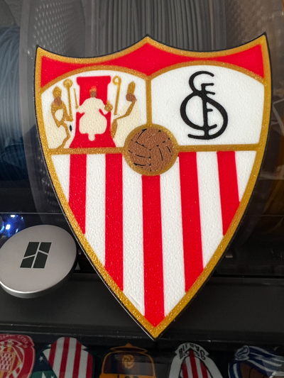 sevilla fc esküd futbol kalkan by yılan sanat modeller futbol kulüp liga laliga 3d print model - Mito3D