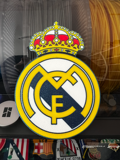 real madrid cf escudo fußball schild by schlange kunst modelle verein futbol liga laliga 3d print model - Mito3D