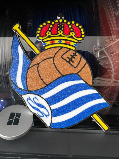 real sociedad san sebastian escudo - football shield by culebra art models futbol club liga laliga soccer 3d print model - Mito3D