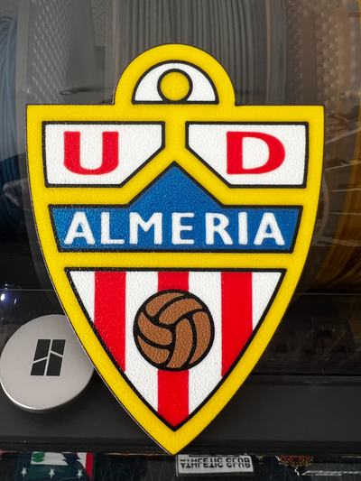 ud almeria escudo - football shield by culebra art models union deportiva futbol liga laliga soccer 3d print model - Mito3D