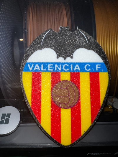 valencia cf escudo - football shield by culebra art models club futbol liga laliga soccer 3d print model - Mito3D