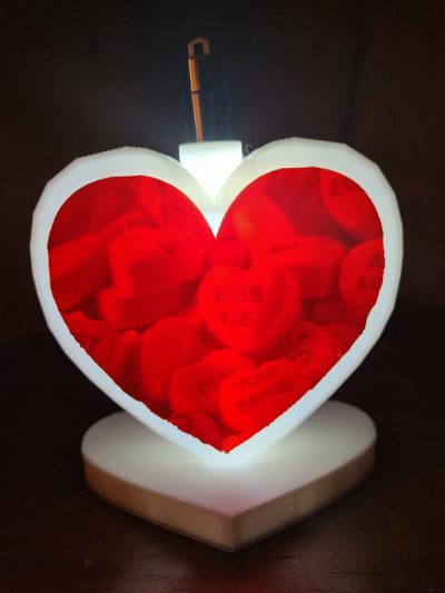 white or red valentine lighted heart litophane by chow 3d printer test models lithophane 3d print model - Mito3D