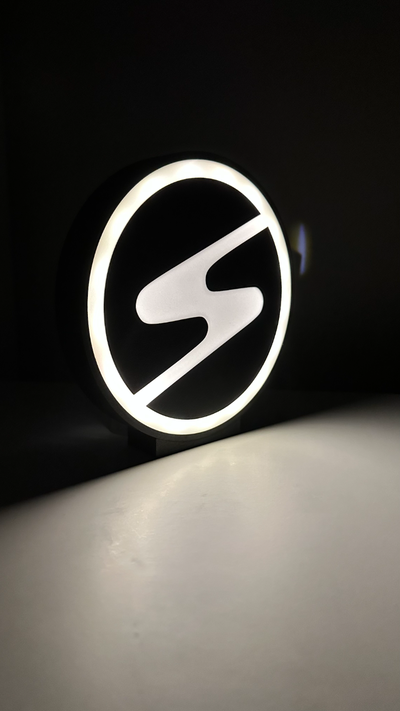 trabant sachsenring logo guidato lightbox by michal 3dtisk arte segni loghi luce ledstrip macchina veterano 3d print model - Mito3D