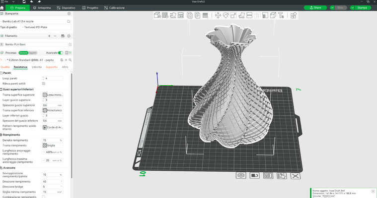 vase brouillon by giuseppe pompei ménage décor art 3d print model - Mito3D