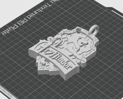 gryffindor keychain by 3dawesomeness 3d printer test models harry potter printinplace 3d print model - Mito3D