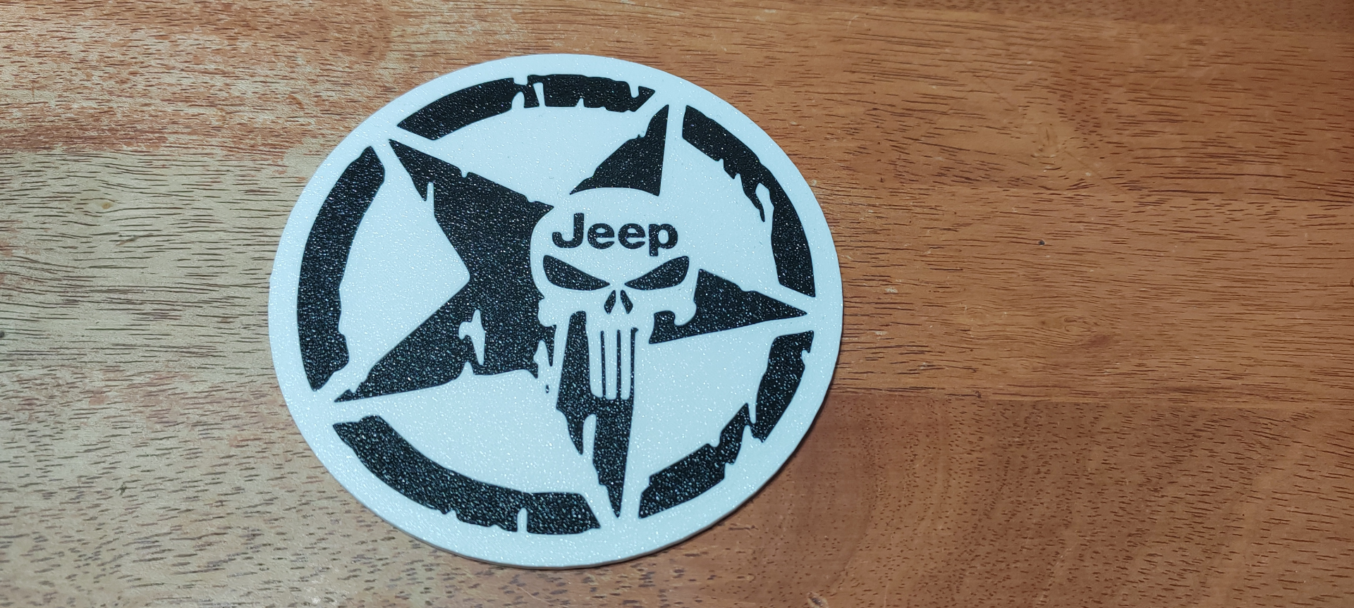 jeep crâne étoile coaster by prokino art 2d logo 3D print model - Mito3D