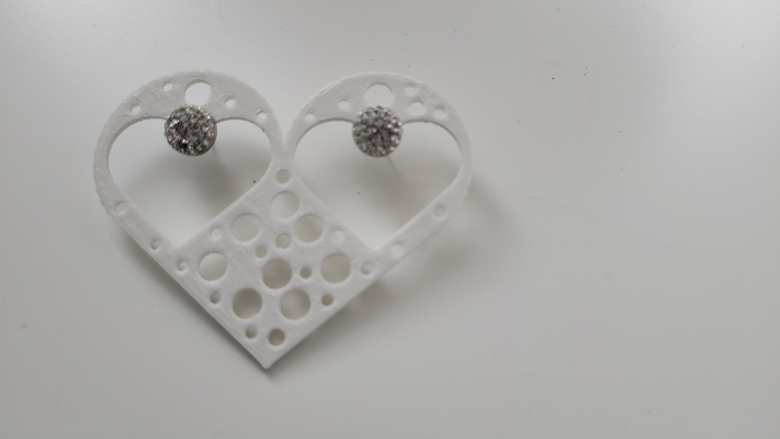 heart an earrings as a gift by aech113 art models valentine earring february love mylove girl woman mum grandma boy mygirl 3d print model - Mito3D