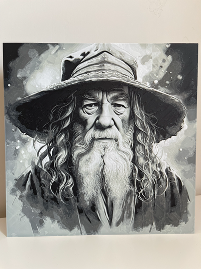 gandalf portrait - hueforge by squish3d generative 3d model & lithophane lotr 2d art lord of rings protrait 3d print model - Mito3D