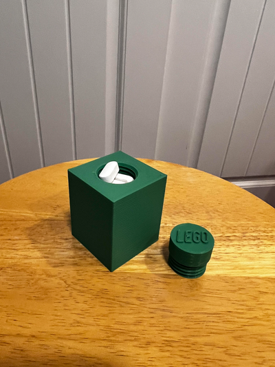 tuğla hap konteyner by thatcaddad ev halkı dekor kulp destek zar dicebox kutu 3d print model - Mito3D