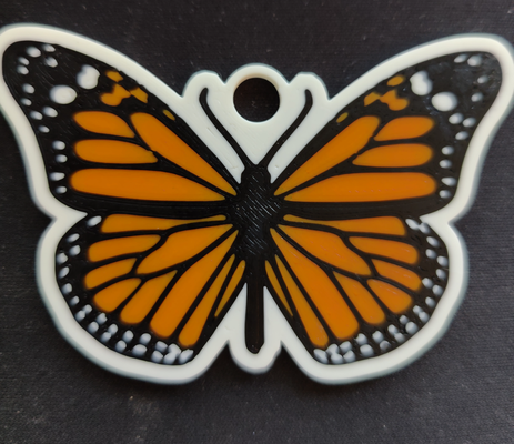 monarca farfalla portachiavi by christhielges arte modelli chiave accessori accessorio design 3d print model - Mito3D