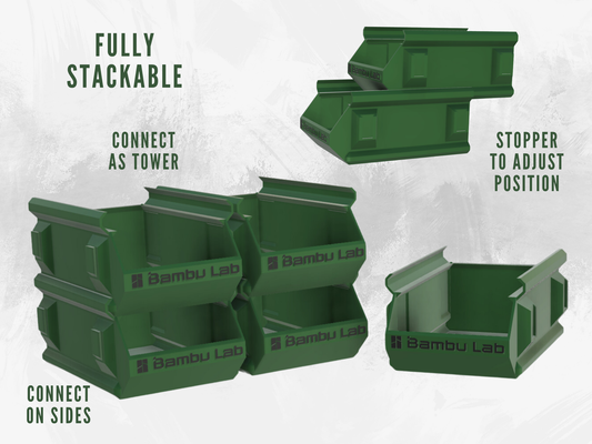 empilable boîte connectable by surin andro outils organisateurs poubelle relier récipient variable côtés tour empiler 3d print model - Mito3D