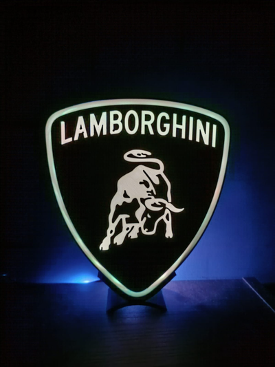 lamborghini ışık kutu duvar or kulp destek by frank3d sanat modeller hafif kutu led lamba led lamba ışığı gece renkli ams 2color aydınlatma süper araba otomotiv 3d print model - Mito3D