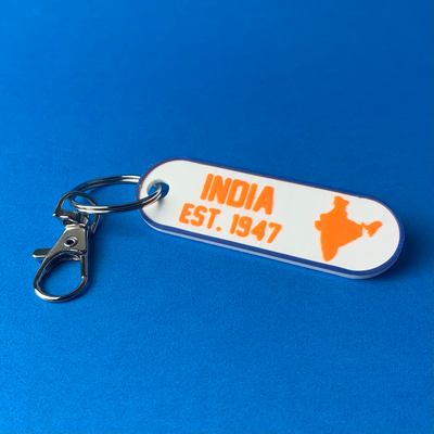 india 3 color keychain by ameenr10 household decor key tag flag 3d print model - Mito3D