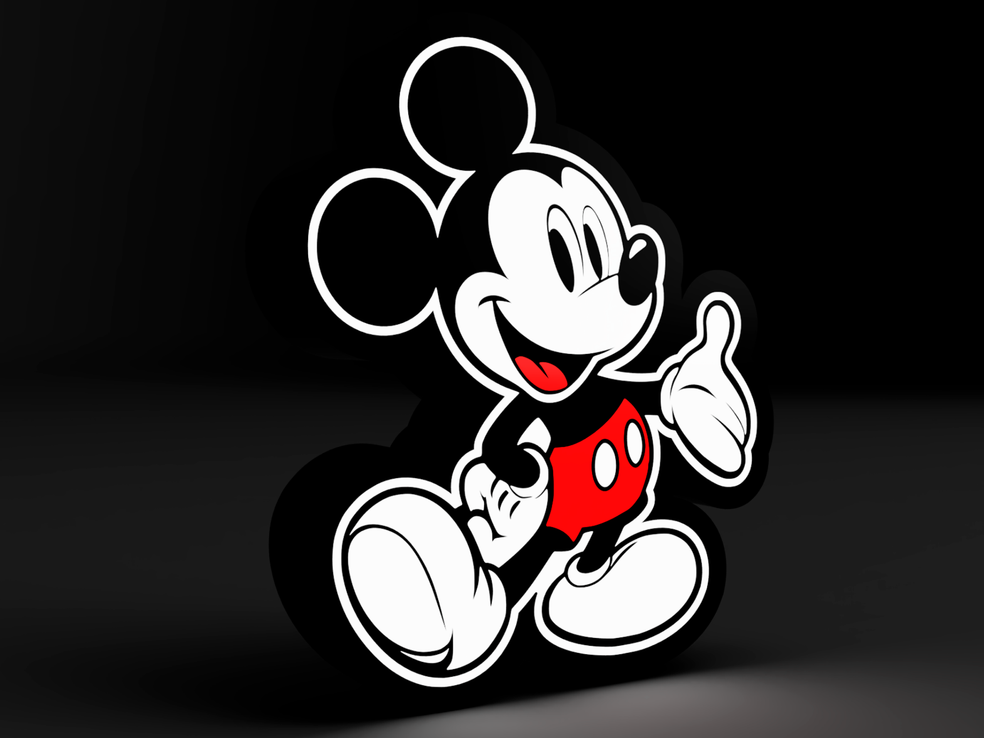 mickey boite lumière led lampe by 3dacores jouets jeux personnages disney souris 3D print model - Mito3D