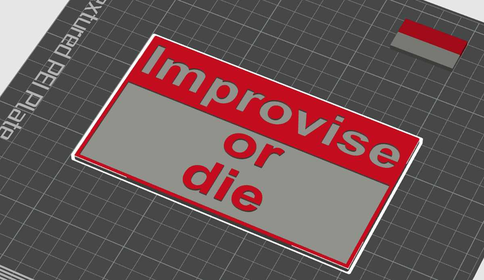 improvise or die by msrnka art signs & logos macgyver 3d print model - Mito3D