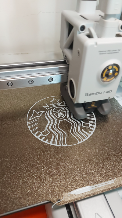 starbucks café coaster by bébés pingouins art monnaie badges 3d print model - Mito3D