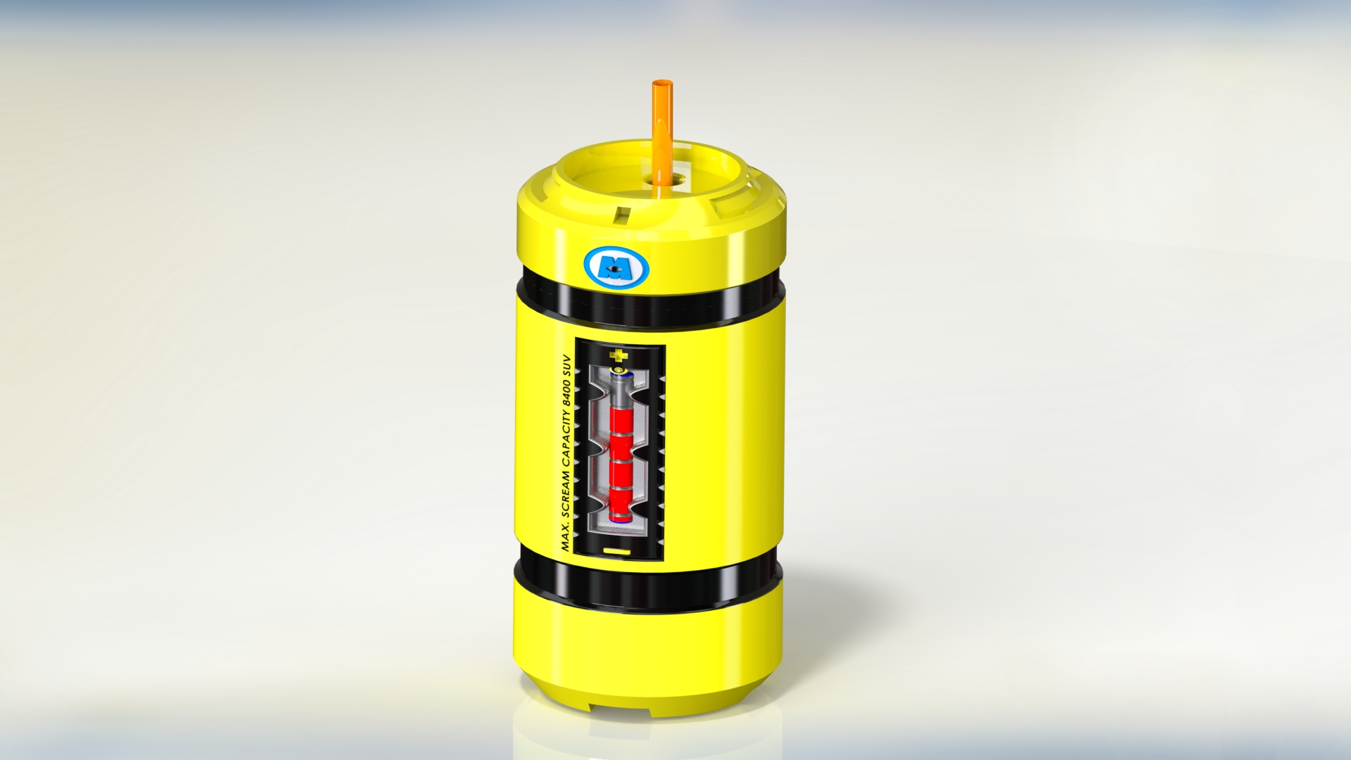 monstros grito canister inspired 3d impresso copo suporte by 3dxav ferramentas vasilha lata garrafa agua disney monstros sa contenedor contentes degredados gritos 3D print model - Mito3D