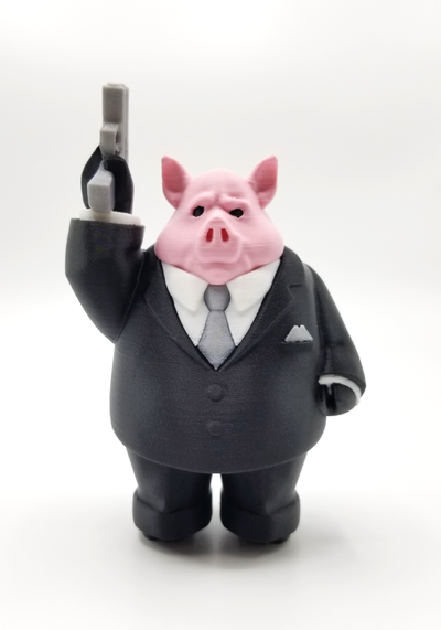 00carl yeniden karıştırılmış by theurbanarmorer sanat heykeller carl carlthepig heykel domuz tabanca 3d print model - Mito3D