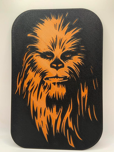 star savaşlar chewbacca siluet duvar sanat by brentglover1970 2d 3d print model - Mito3D