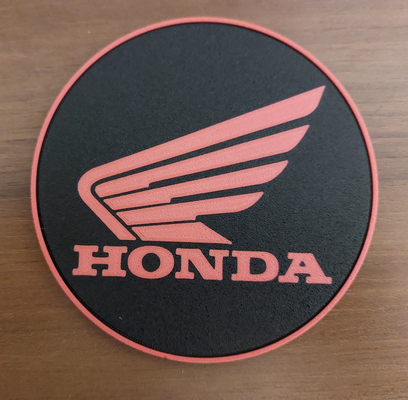 honda portavasos centrado texto by creaciones personalizadas arte 2d motor ciclo cerveza té beber café bicicleta moto 3d print model - Mito3D