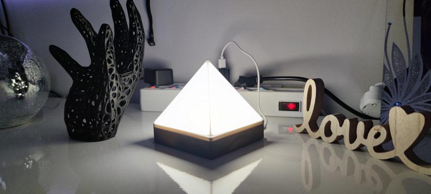 pyramid usb lamp by thedecember87 hobby & diy electronics led light strip 3d print model - Mito3D