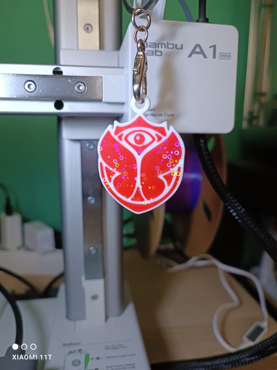 tomorowland key chain by ko additive labo art models keychain tomorow land design techno 3d print model - Mito3D