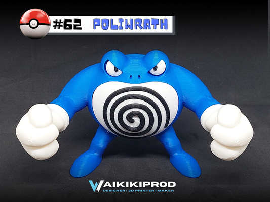 courroux pokémon 62 by waikikiprod jouets jeux personnages tartare poliwhirl poliwag art ventilateur fanart mignonne sculpture nomade jouet jeu personnage figurine pokemonfigures manga figure figures 3d print model - Mito3D