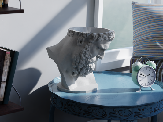 ercole ispirato vaso forza in eleganza by artigianato collezione domestico arredamento estetico greco scultura romano cultura modello museo casa design pianta organizzatore penna titolare supporto scrivania casa accessorio minimo scultoreo 3d print model - Mito3D