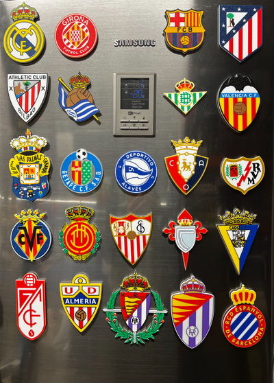 spanish football league 1st division coaster by culebra art models futbol liga espana espanola espanha spain shields escudos equipos team teams 3d print model - Mito3D