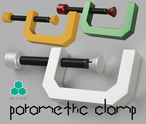 parametric clamp by b-lab 3d hobby & diy x1c 3d print model - Mito3D