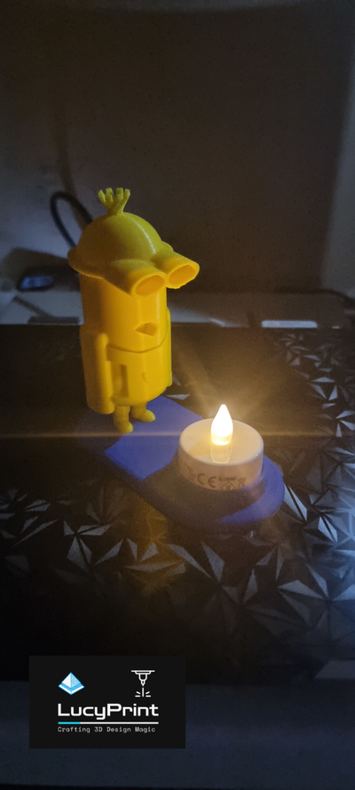 minion kevin tealight kulp destek by parlak baskı ev halkı dekor mum mumluk light romantik 3d print model - Mito3D