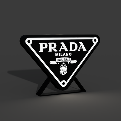 prada caixa luz conduziu luminária by braga3dprint arte modelos led salto clara junta leopardo designer moda decoração casa iluminar iluminação iluminado mmu ams multicolorido mesma camada brilho 3d print model - Mito3D