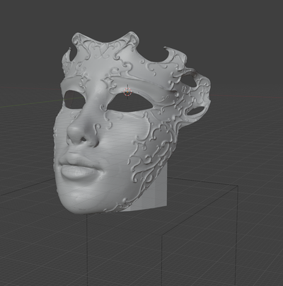 veneziano maschera corretto supporto remixato by 3devangelist oggetti scena cosplay maschere caschi miscelatore 3d print model - Mito3D