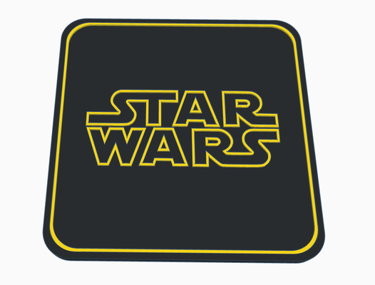 star wars logo coaster by matteoconti household decor starwarscoaster 3d print model - Mito3D