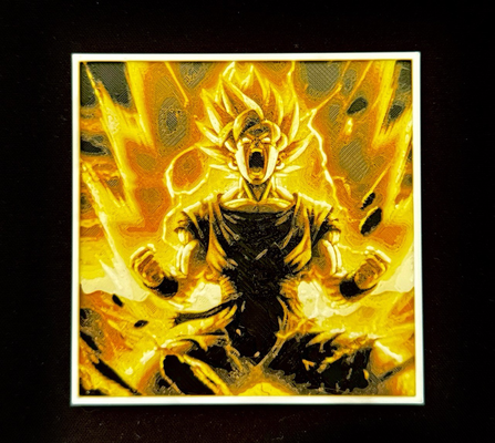 goku peindre portrait super sayan transformation forge chapeaux by engineer génératif 3d modèle lithophane teinte forger anime dragon balle dragon ball 3d print model - Mito3D