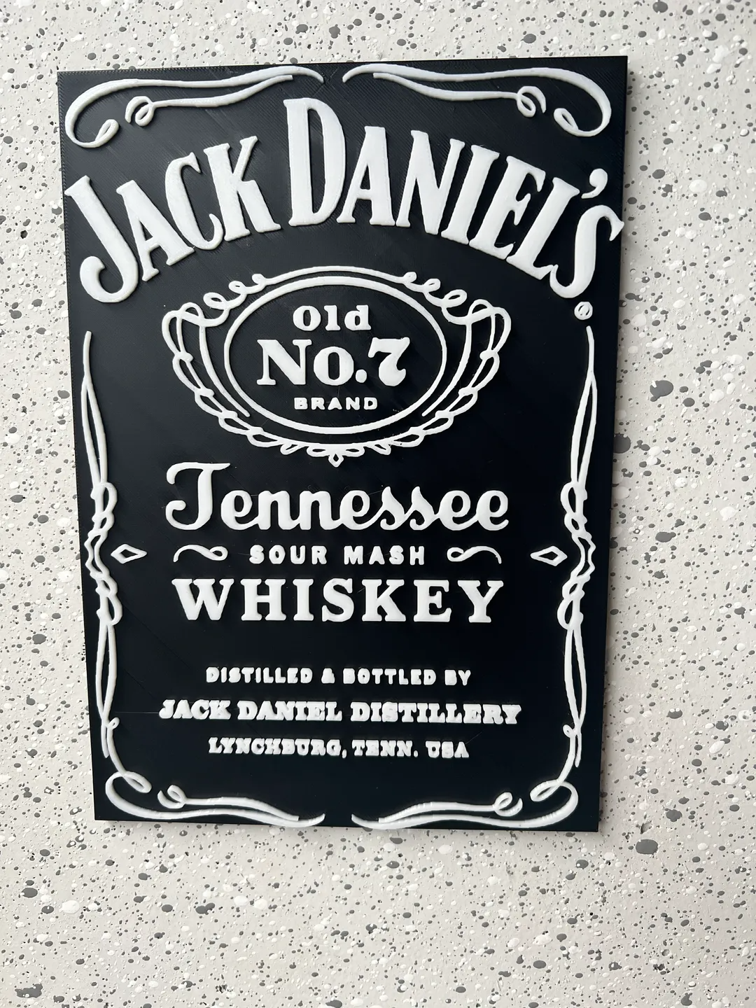 jack daniels schild teller logo neu gemischt by luc1f3r kunst 2d whiskey zeichen 3D print model - Mito3D