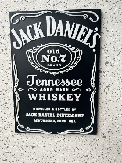 jack daniels schild plato logo remezclado by luc1f3r arte 2d whisky firmar 3d print model - Mito3D