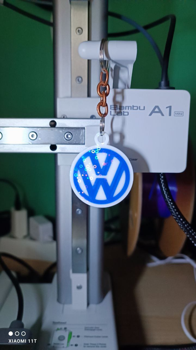 vw keychain by ko additive labo art models key chain volkswagen car design 3d print model - Mito3D