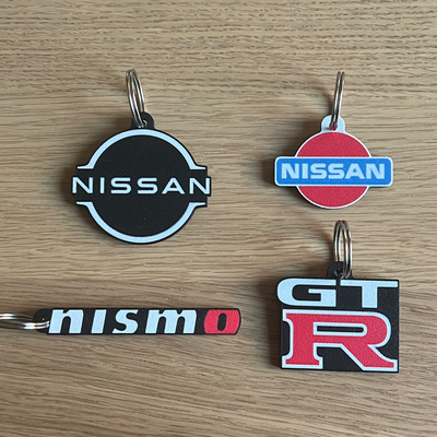 nissan clássico gt r nismo logotipo chaveiro portachiavi by 3dingo arte moeda distintivos gadget carro auto veículo máquina accessori acessórios reverter impressão reversa 3d print model - Mito3D