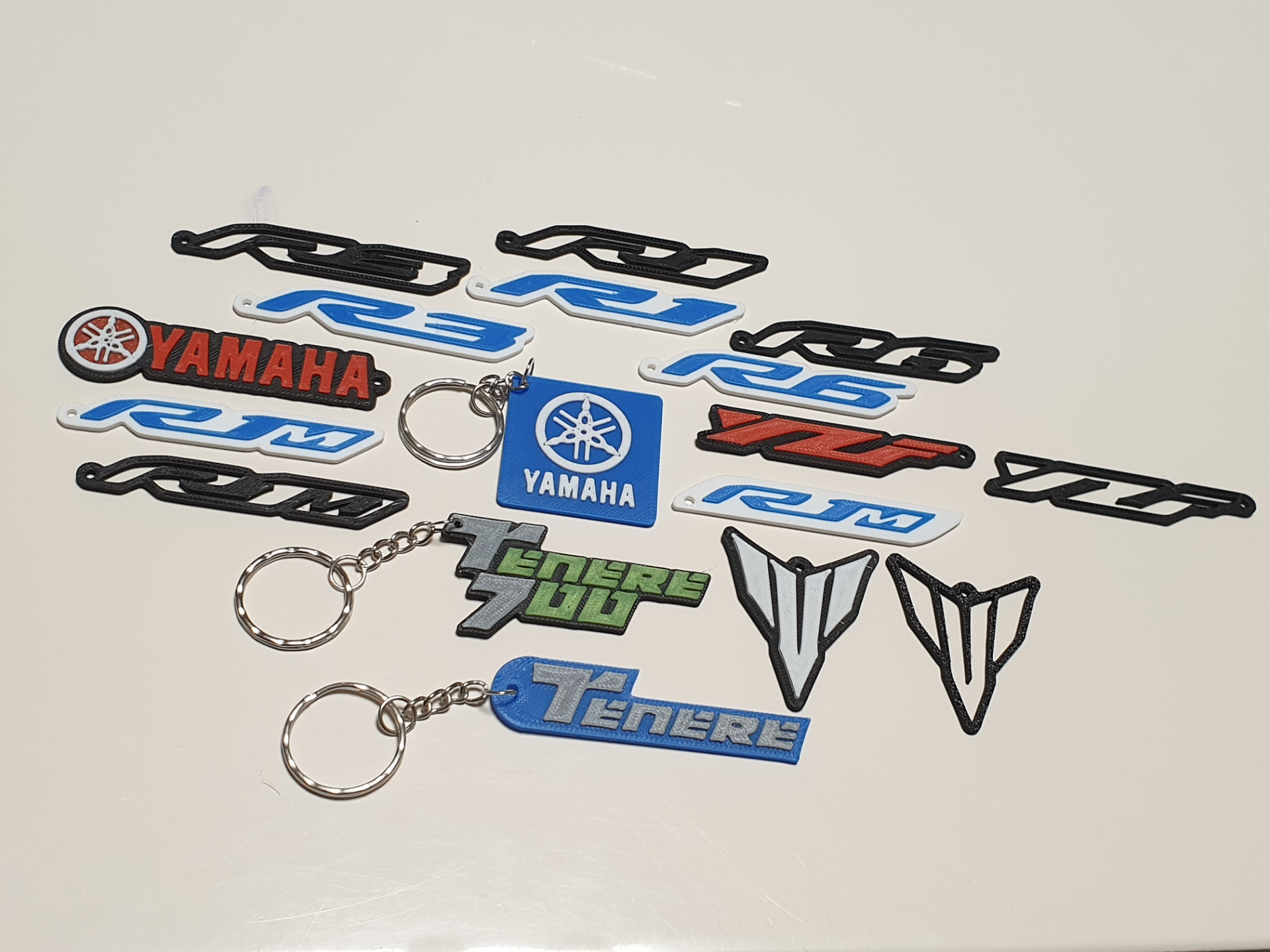 yamaha porte clés collection by ba97 art 2d clé bague logo r1 r1m r6 r3 mt mt07 mt09 9 garder yzf 700 3D print model - Mito3D