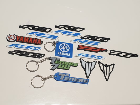 yamaha keychain collection by h ba97 art 2d key ring logo keyring r1 r1m r6 r3 mt mt07 mt09 mt-9 tenere yzf 700 3d print model - Mito3D