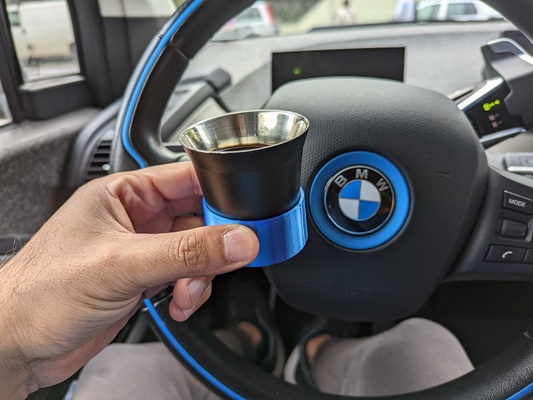 bmw i3 espresso cup holder by melsharawy hobby & diy vehicles cupholder 3d print model - Mito3D