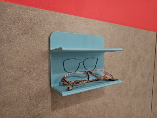 wall mounted glasses holder by matthiasdeblaiser household house models spectacles 3d print model - Mito3D